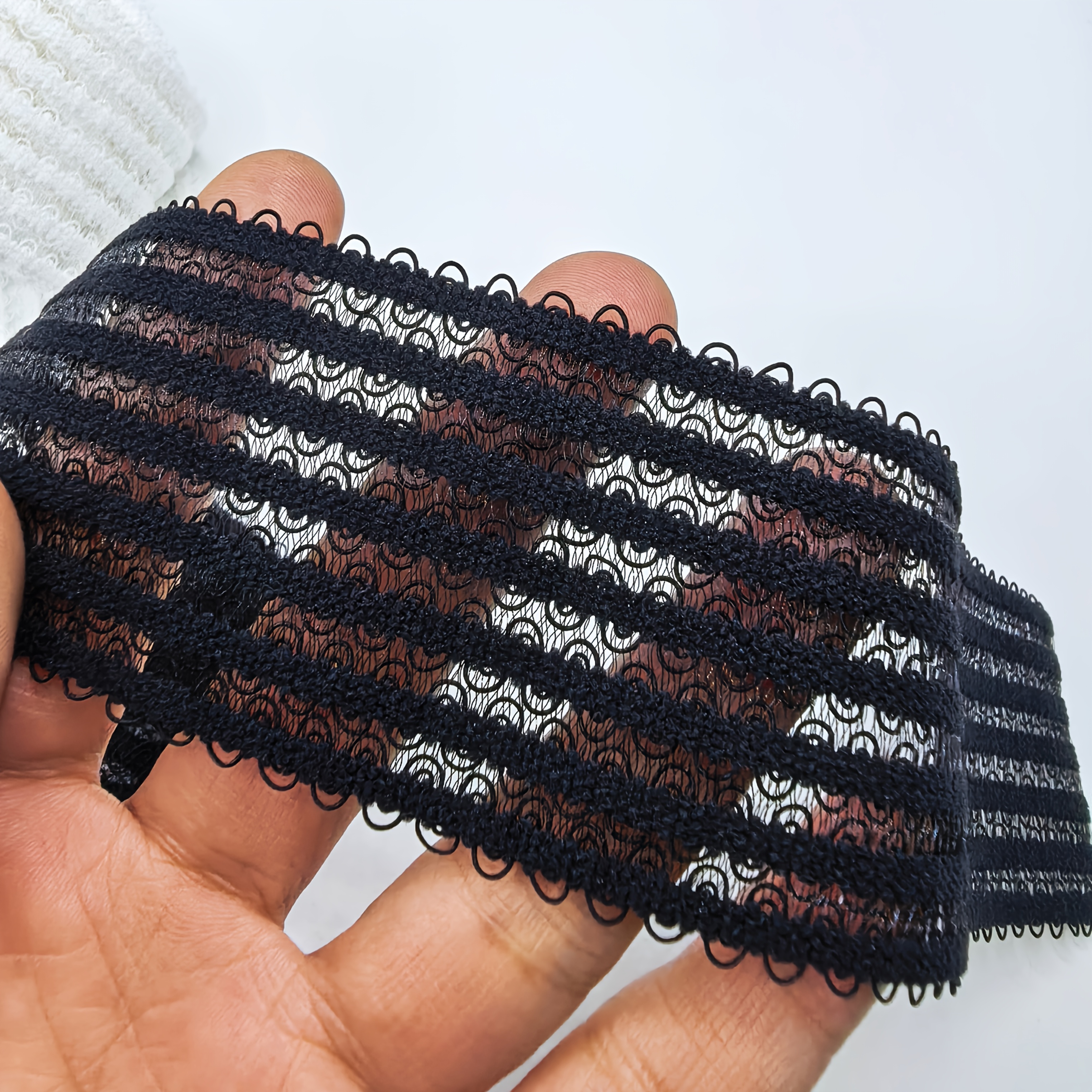 E-shop 3 Meter/108/275Cm - Hochelastisches Spitzenband, 50mm Spitzen-Nähband, Spitzen-Elastikband für die Nähung von Kleiderverzierungen, Dekoratives
