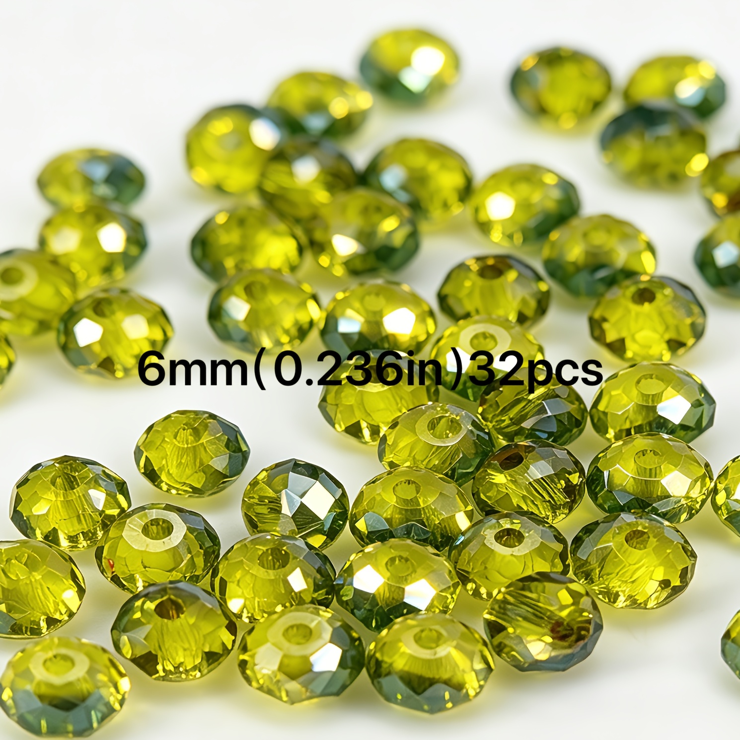 TEMU 2D Plat - Premium Decoratieve Kralen, 6mm Platte Kralen, Glaskralen met AB Kleur Eind | voor Sieraden Maken, Handgemaakte Kralen Oorbellen en