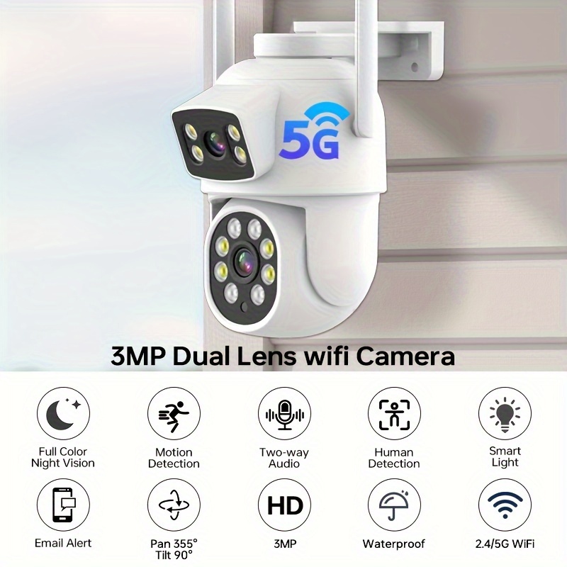 Cámara IP inalámbrica con tarjeta SIM 4G, cámara de seguridad con detección  humana Ai, Zoom Digital 5X, 3MP, PTZ, 1080P, 2MP, vigilancia al aire libre