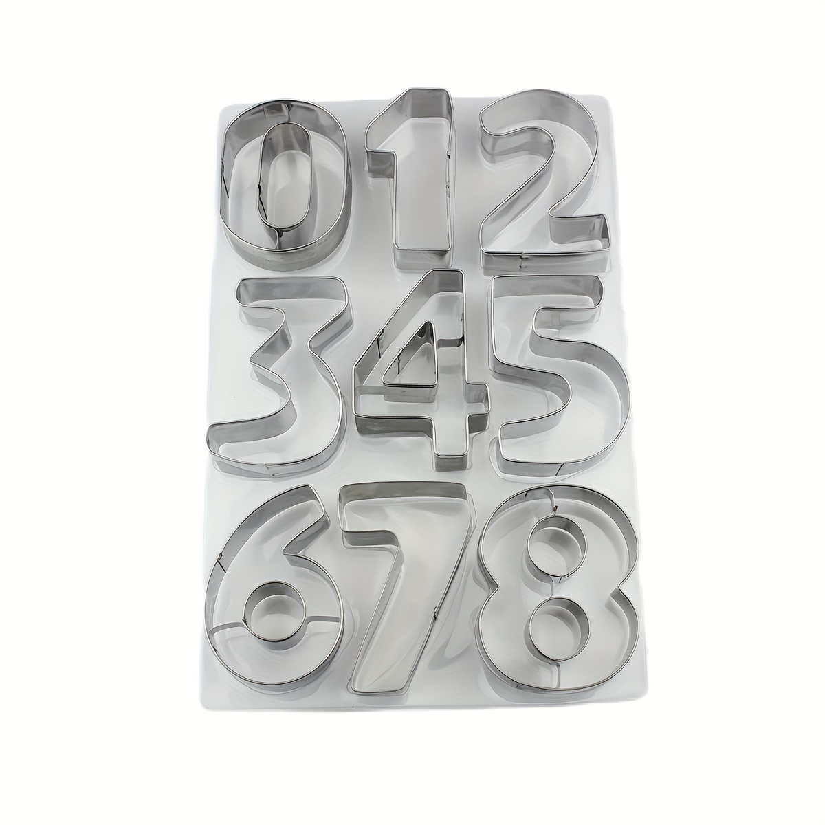 Image of Set Of 9 Large Number Cookie Cutters, Stainless Steel Number Cutting Tools For Kitchen Baking, Used For Spelling Out Numbers For Birthdays Or Anniversaries