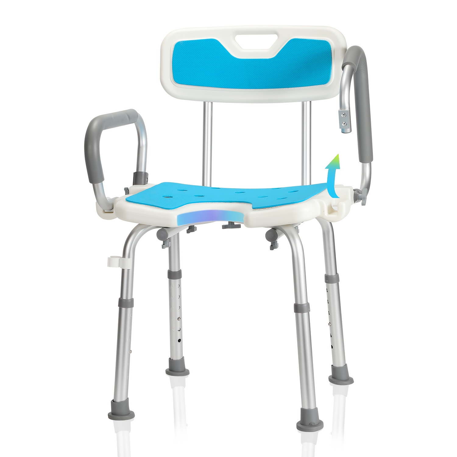 Image of Sonnewelt Shower Stool 36-51cm Height-adjustable Shower Chair, Stable Shower Aid, Anti-slip Shower Seat, Bath Stool With Armrest, Bath Seat For Seniors, Pregnant Women