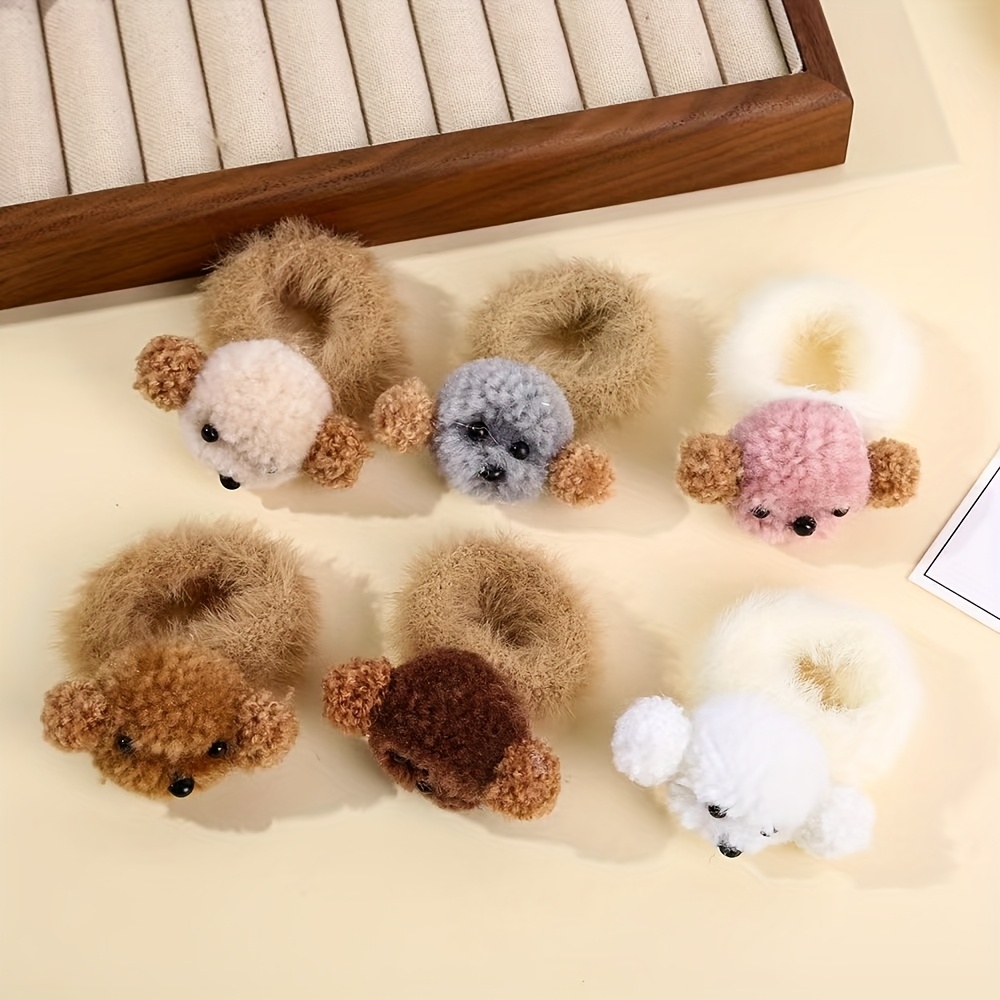 Image of 6pcs Hair Ties, Cute Autumn And Winter Puppy Hair Bands, Versatile And Durable Hair Accessories