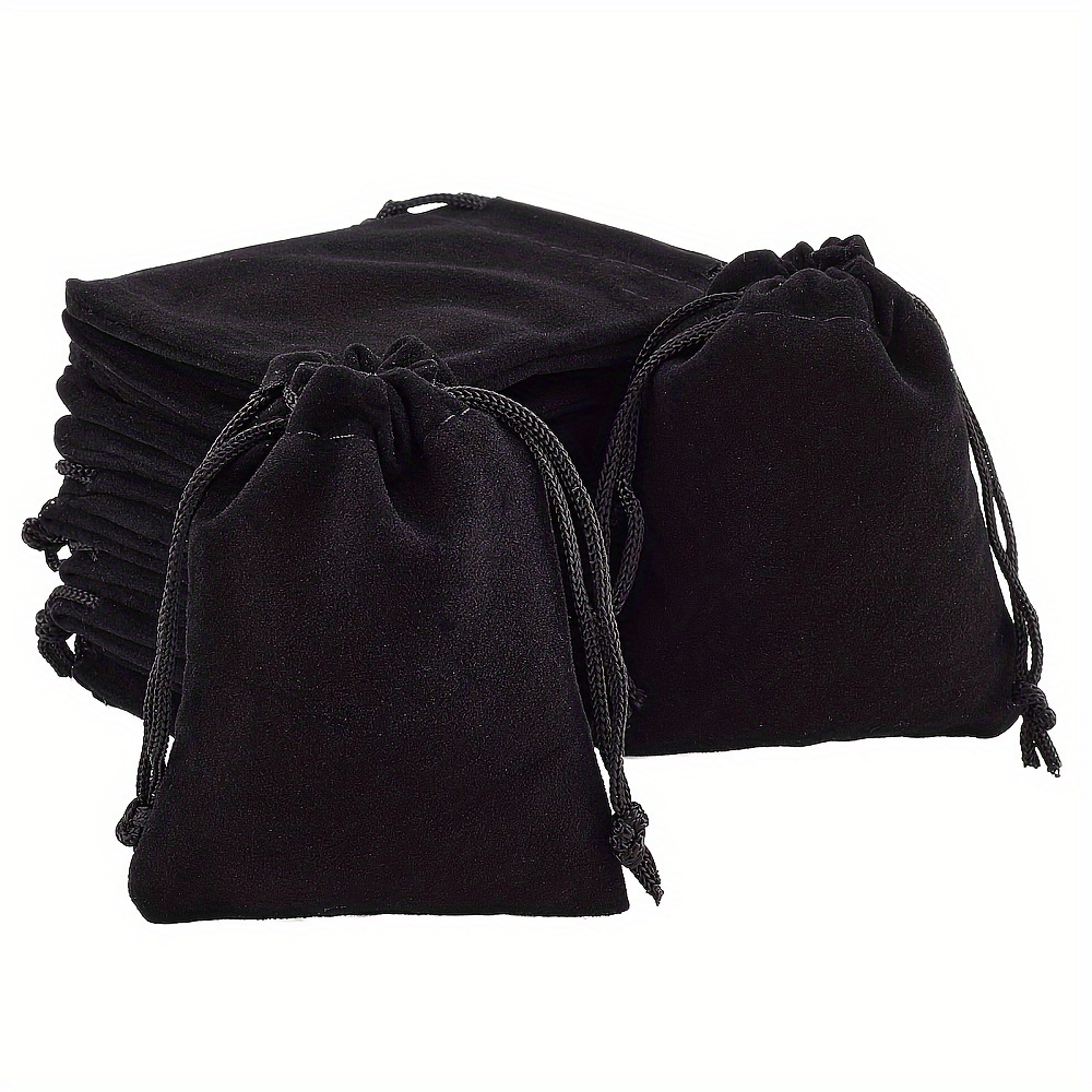

50pcs Velvet Drawstring Pouches, 3.54x2.75 Inches, Small Jewelry Gift Bags, Perfect For Wedding Favors, Christmas Party Candy Holder