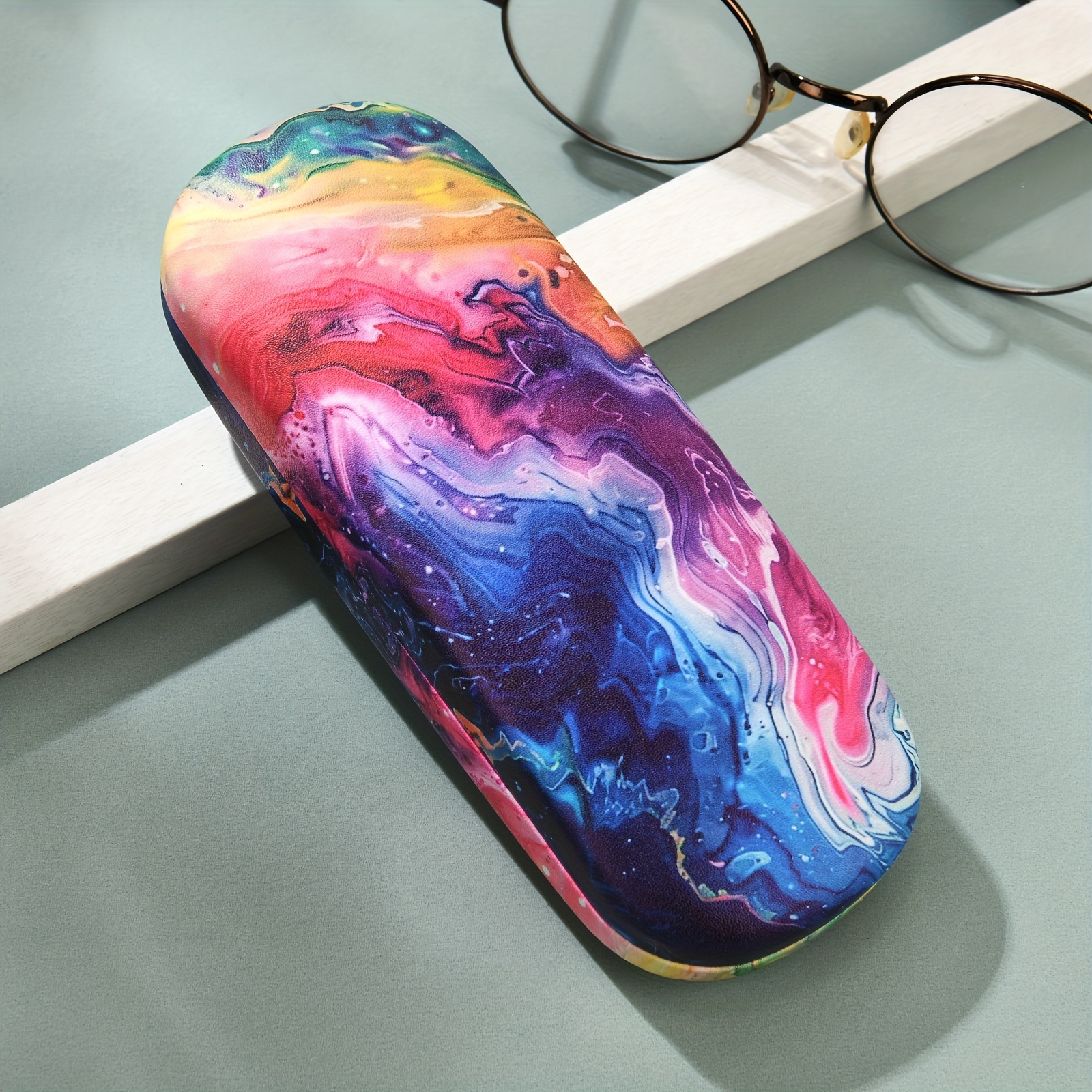 1pc Colorful Graffiti Glasses Case, Men's And Women's Fashion Glasses Box