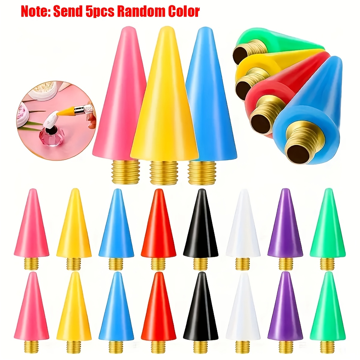 

5pcs Diamond Painting Tool Set With Self-adhesive Drill Pen Tips - Ideal For 5d Diy Crafts, Stitch & Nail Art Gem Picking, Wax Head Accessories, Tip