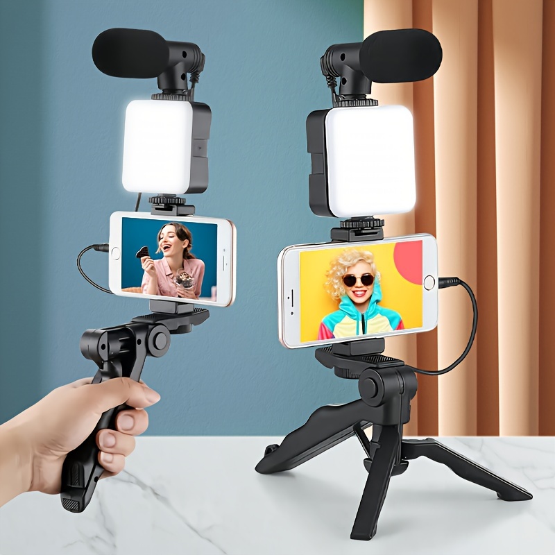 

5 In 1 Phone Holder Stabilizer With Led Fill Light, Rotatable Stand Handheld Selfie Stabilizer Vlog Daily Life Recording Video Taking Adjustable Smart Stand, Compatible With Phone Camera
