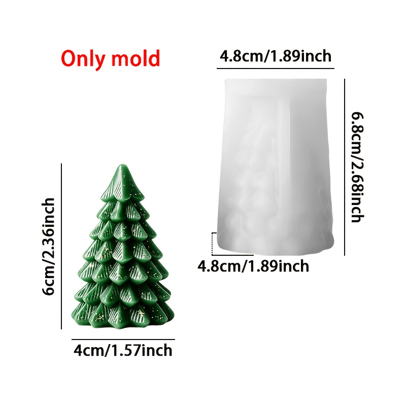 TEMU 3d Christmas Tree Silicone Mold Suitable For Diy Resin, Plaster & Candle Making - Demoldable Mold With Detailed Tree Branches For Epoxy Casting,