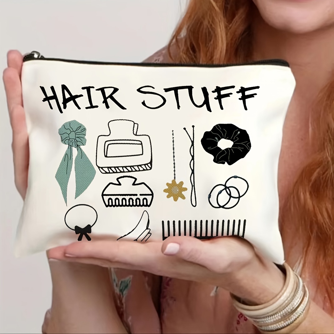 

Pochette d’organisation de coiffure Canvas - Style décontracté, Léger, Pliable, Sac de toilette à fermeture éclair pour femmes, Nettoyable avec des lingettes humides, Idéal pour et les enseignants