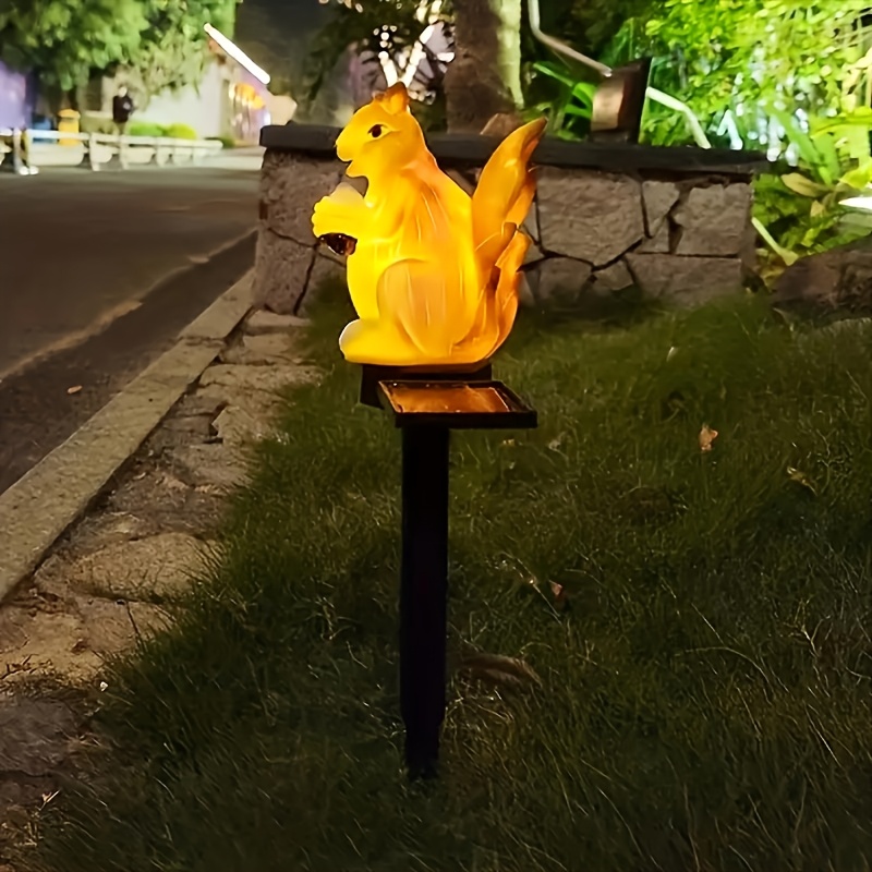 Image of Solar Squirrel Lawn Light, Led Outdoor Landscape Lighting Decoration For Garden, Yard, Pathway, Driveway, Sidewalk, And Holiday Decor