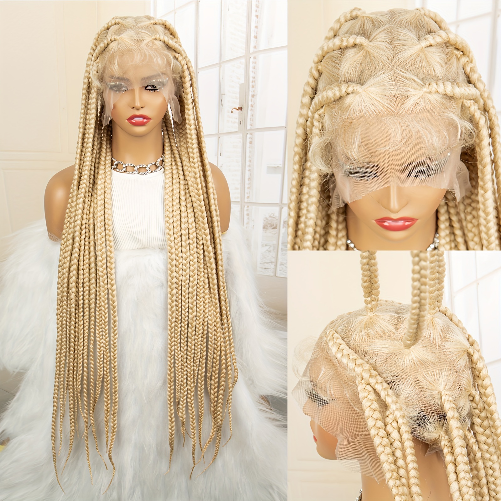 

Braids Wig Synthetic Lace Wig Beginners Friendly Heat Resistant Wig For Women