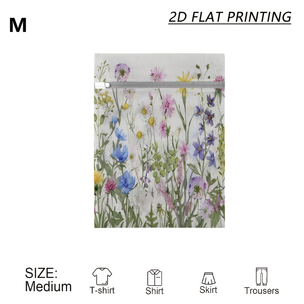 TEMU 1pc Mesh Laundry Bag, Delicate Watercolor Print, Reusable And Sturdy, Sorting , Bras, Lingerie, Socks, Ideal For Home, Travel, Gym, Apartment,
