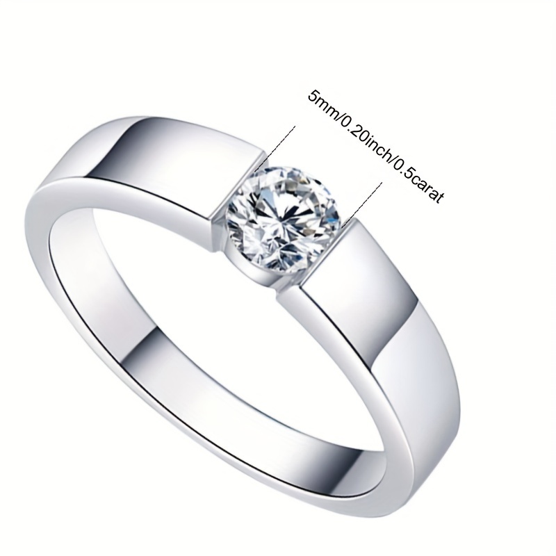 Women's Minimalist 0.5 Carat Synthetic Zirconia Engagement Ring