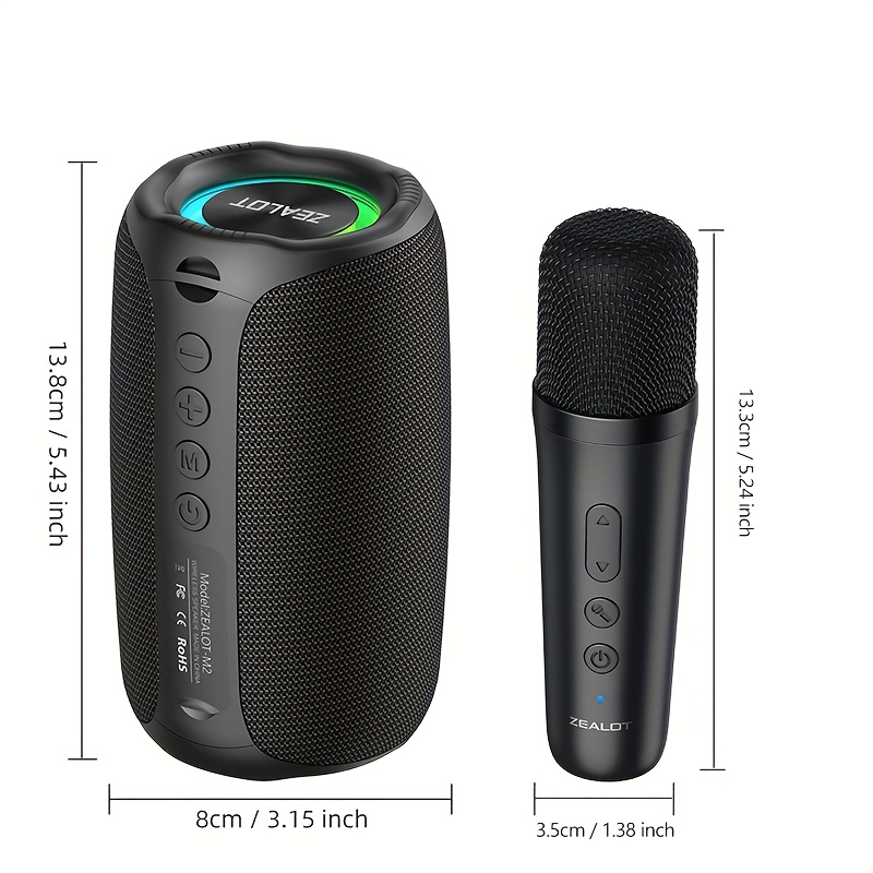 ZEALOT M2 Coluna de Som Sem Fios com Dois Microfones de Karaoke Sem Fios 2