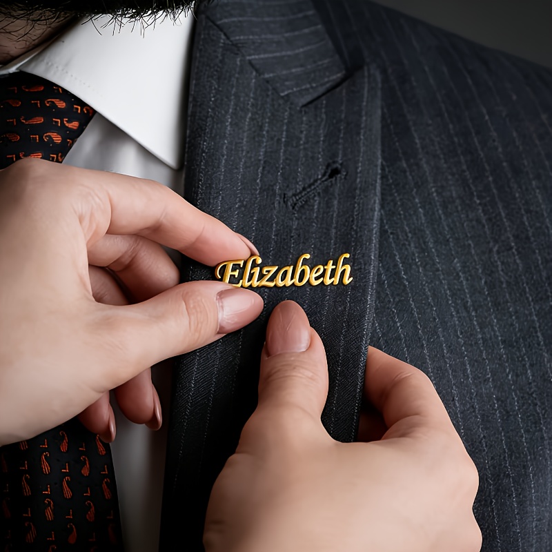 TEMU [customized] Customize 1 304 Stainless Steel Letter Name Brooch, Easy Name Brooch, Exquisite Font Brooch, Custom Jewelry Gift, Holiday Gift,