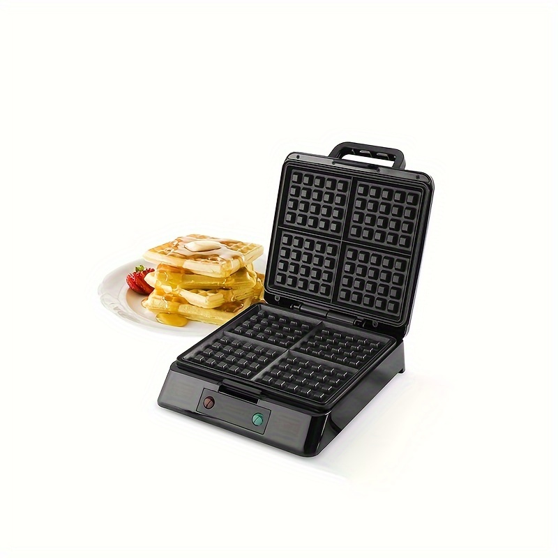 

1pc 1300w Extra Deep Belgian Waffle Maker - 4-slice Stainless , 1" Fluffier , Electric Pancake Maker With Lock Lid & Auto Temperature Control,