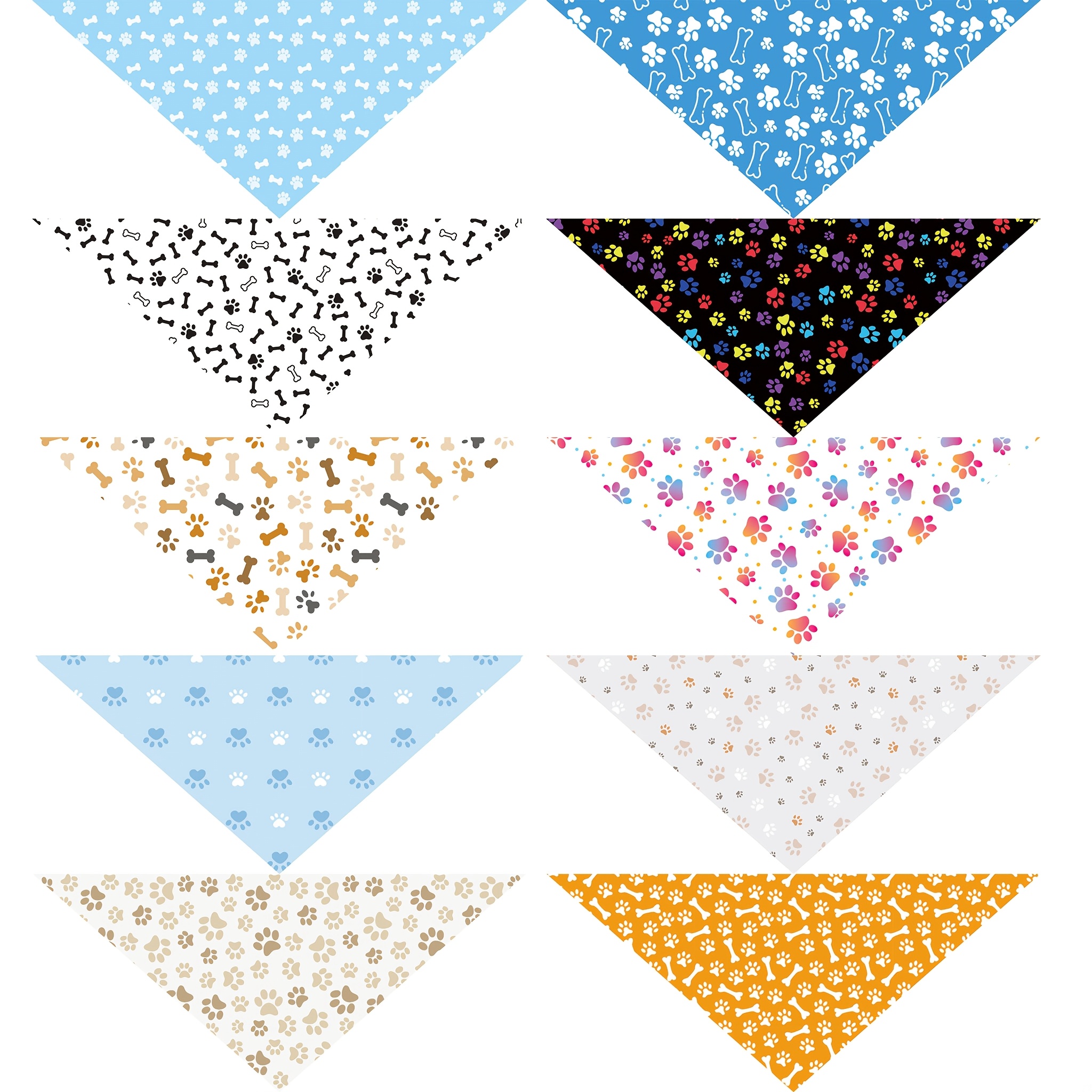 TEMU Pack Of 10pcs Pet Drool Bibs, 4 Sizes, Suitable For Cats And Dogs, Anti-dirty Bibs