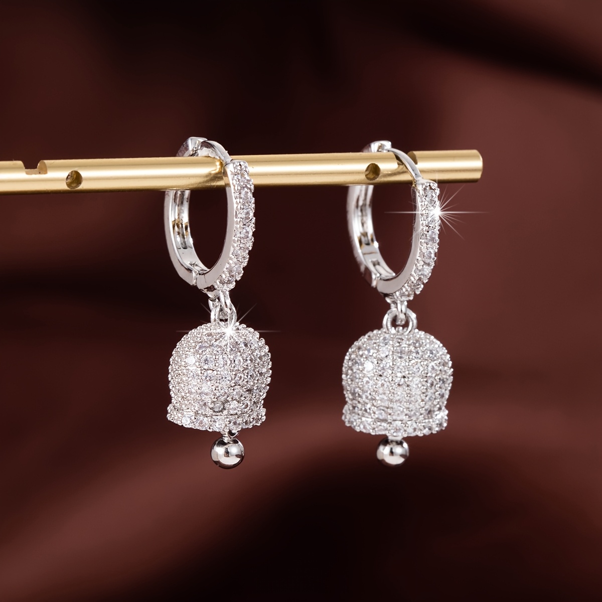 Women's Cute Bell-Shaped Zirconia Earrings