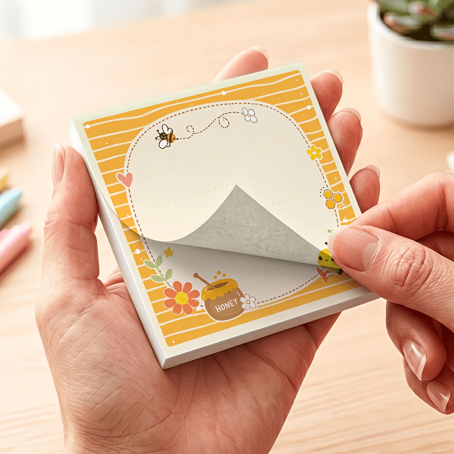 Cute Honey Bee and Jar Pattern Notebook for School & Office