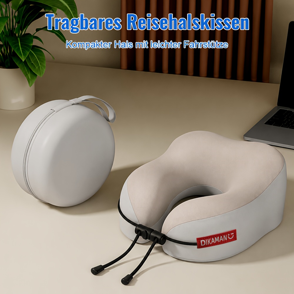 Image of Summer Ergonomic U-shaped Pillow, With Supporting The Cervical Spine, Adjustable Strap, Removable And Washable Pillowcase, Portable Storage, Ideal For Plane, Car, And To Protect The Neck