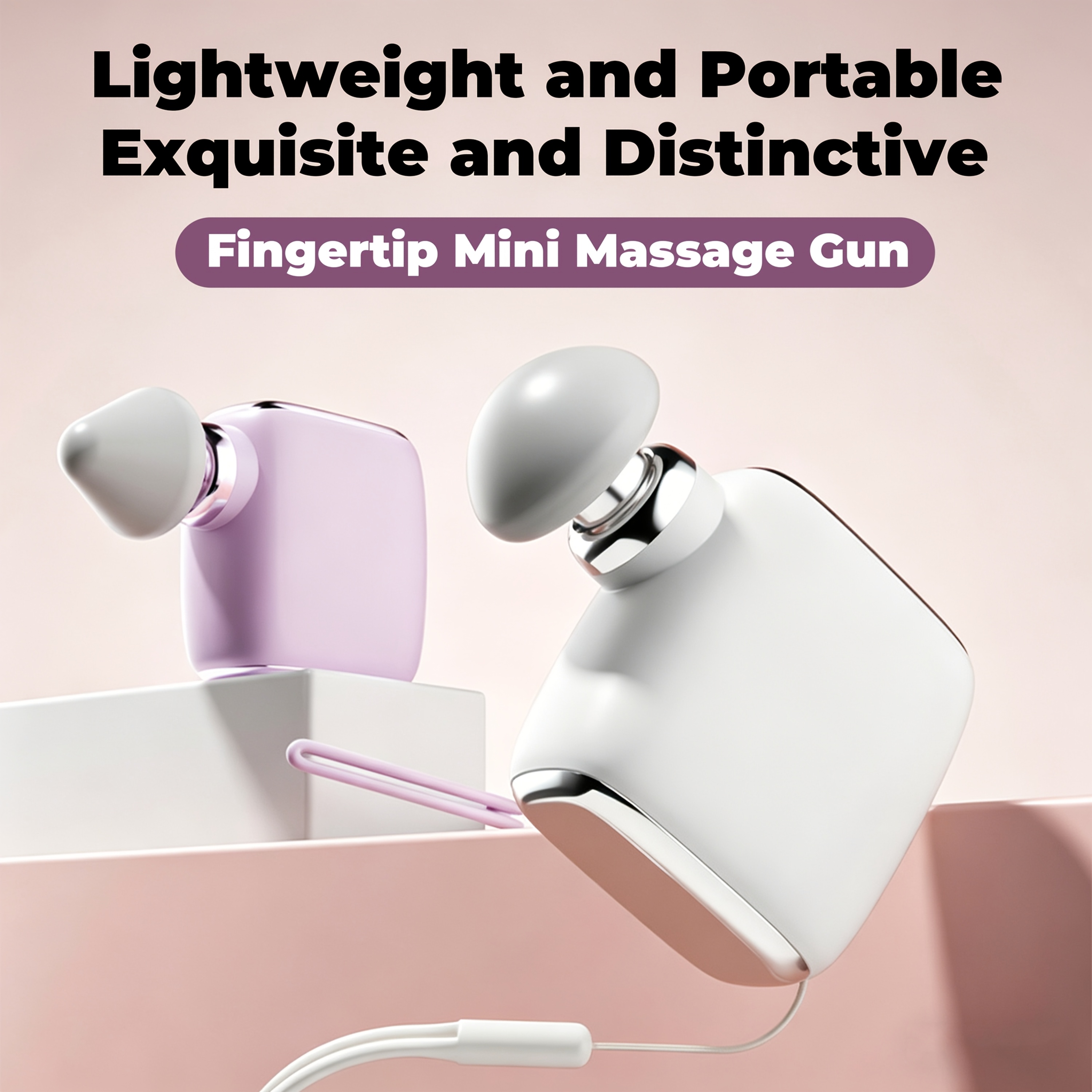 usb rechargeable pocket size percussion massage gun   3 silicone replacement heads multi   auto shut off   operation shoulder neck back and leg massager portable and convenient for on the go relaxation details 0