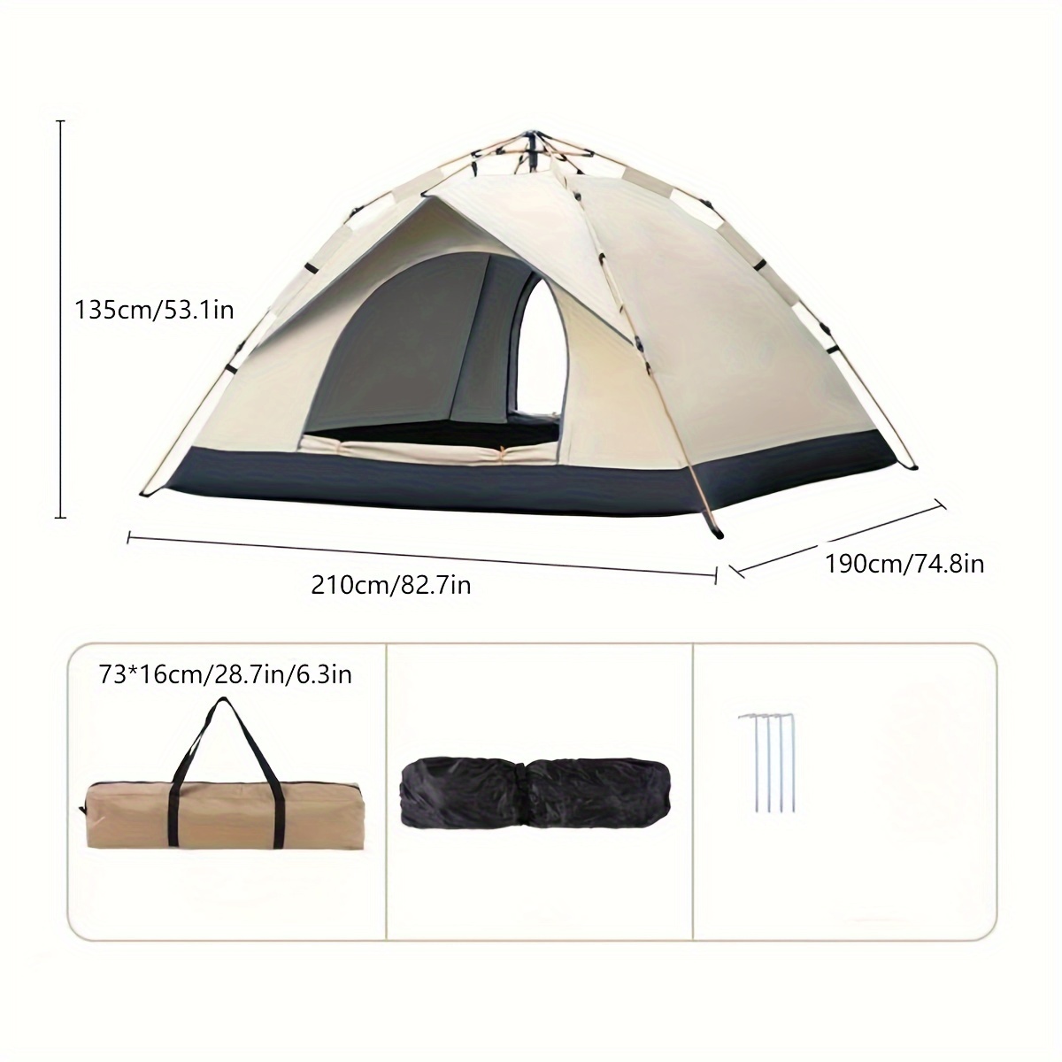 Quick-Deploy 4-Person Tent - Waterproof & UV Protection, Perfect for Camping, Fishing, Hiking & Hunting