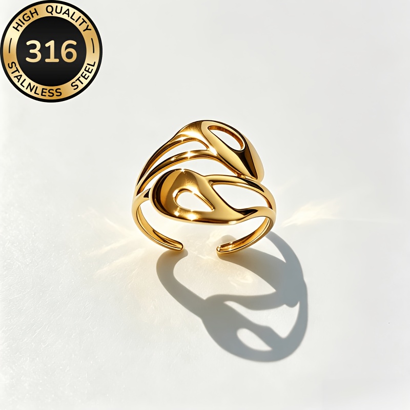 Women's Hypoallergenic Stainless Steel Adjustable Open Ring