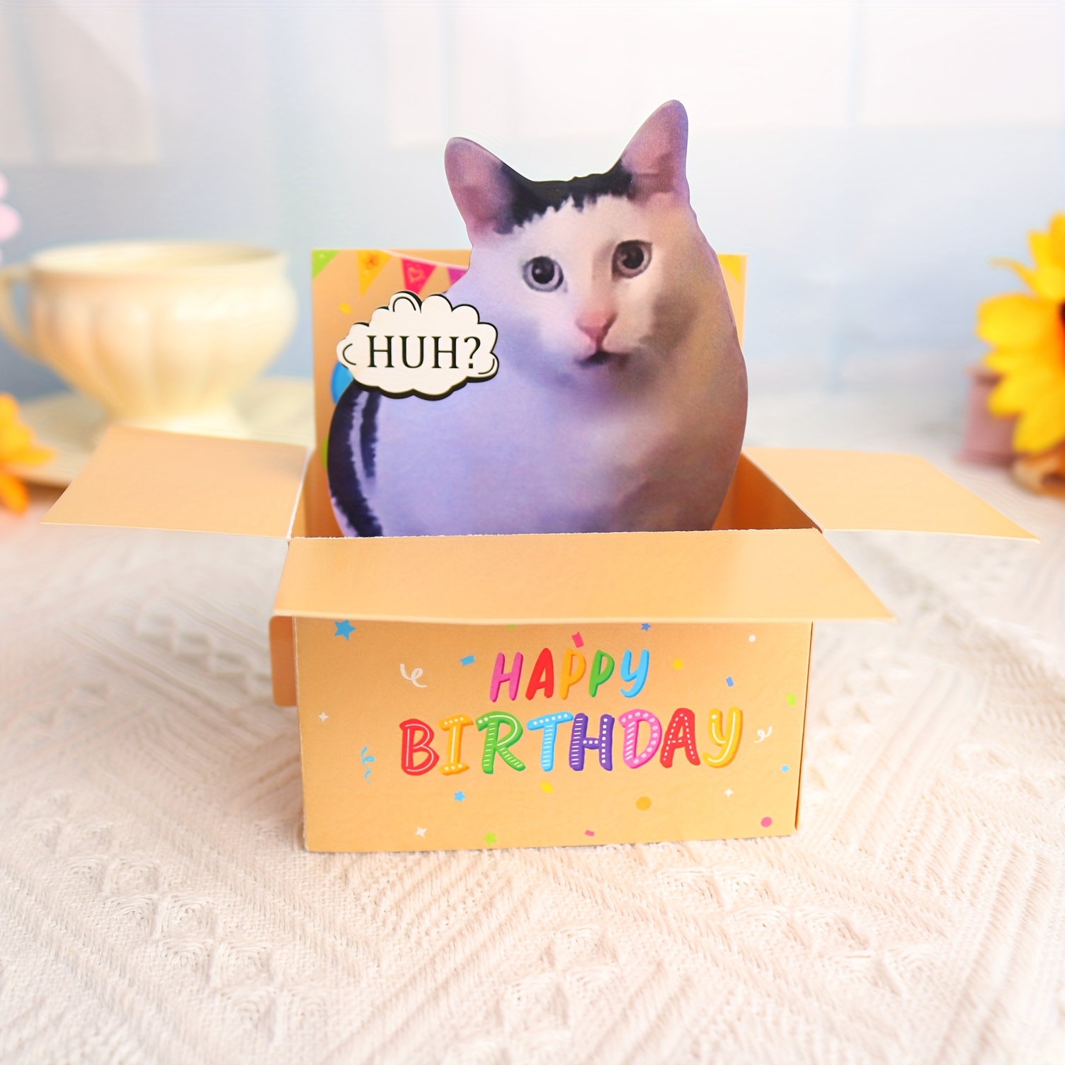 E-shop 1 Stück HUH? Happy Birthday Überraschungskarte, Pop-Up Geburtstagskarte mit Umschlag, Party-Einladungskarte für Halloween, Weihnachten &