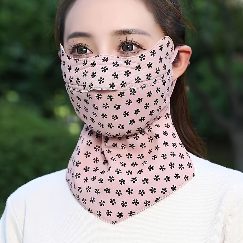 

Print Face Mask With Ear Loops - Breathable, & Warm Neck Gaiter For Women