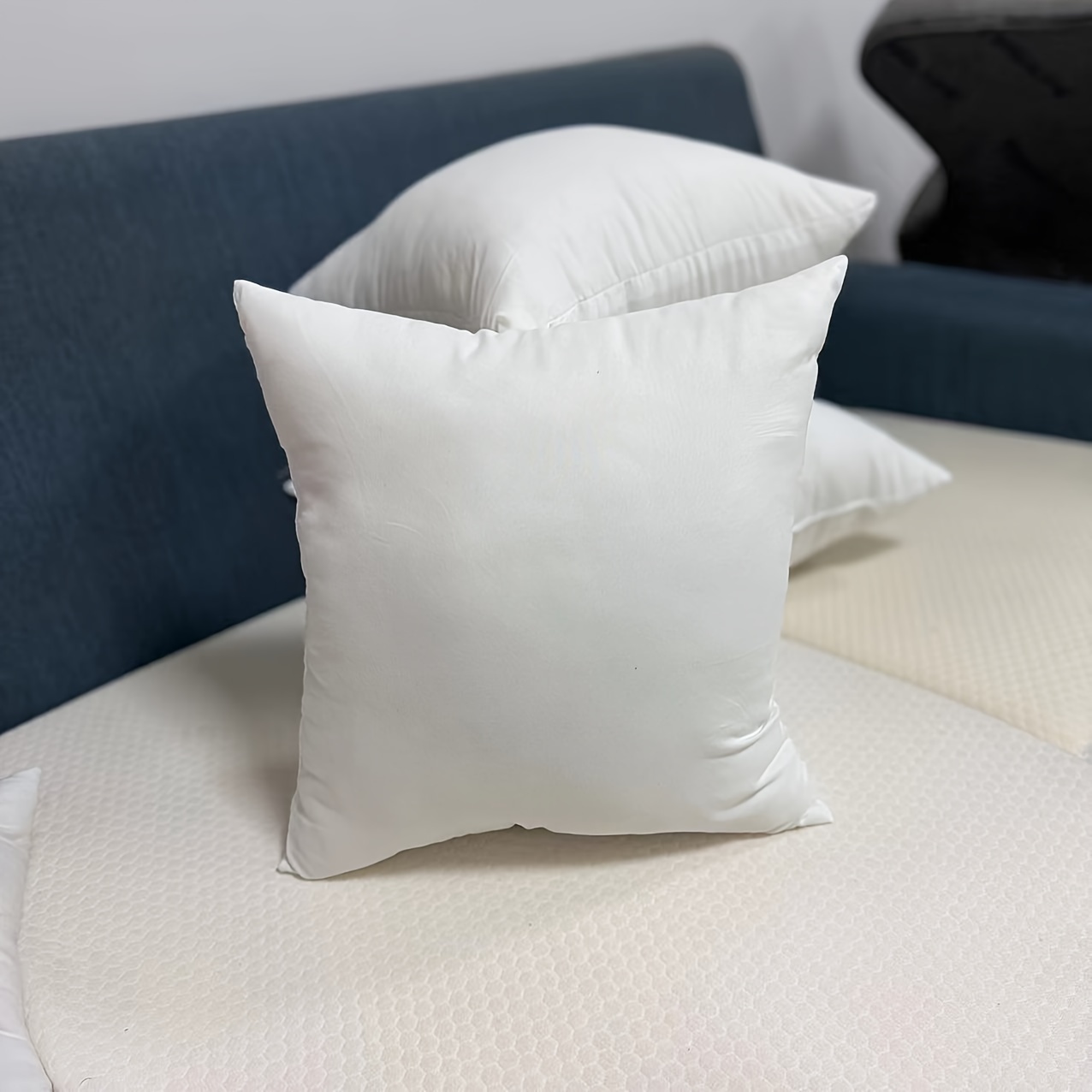 1pc white brushed pillow insert breathable soft natural material for   cloud like   details 5