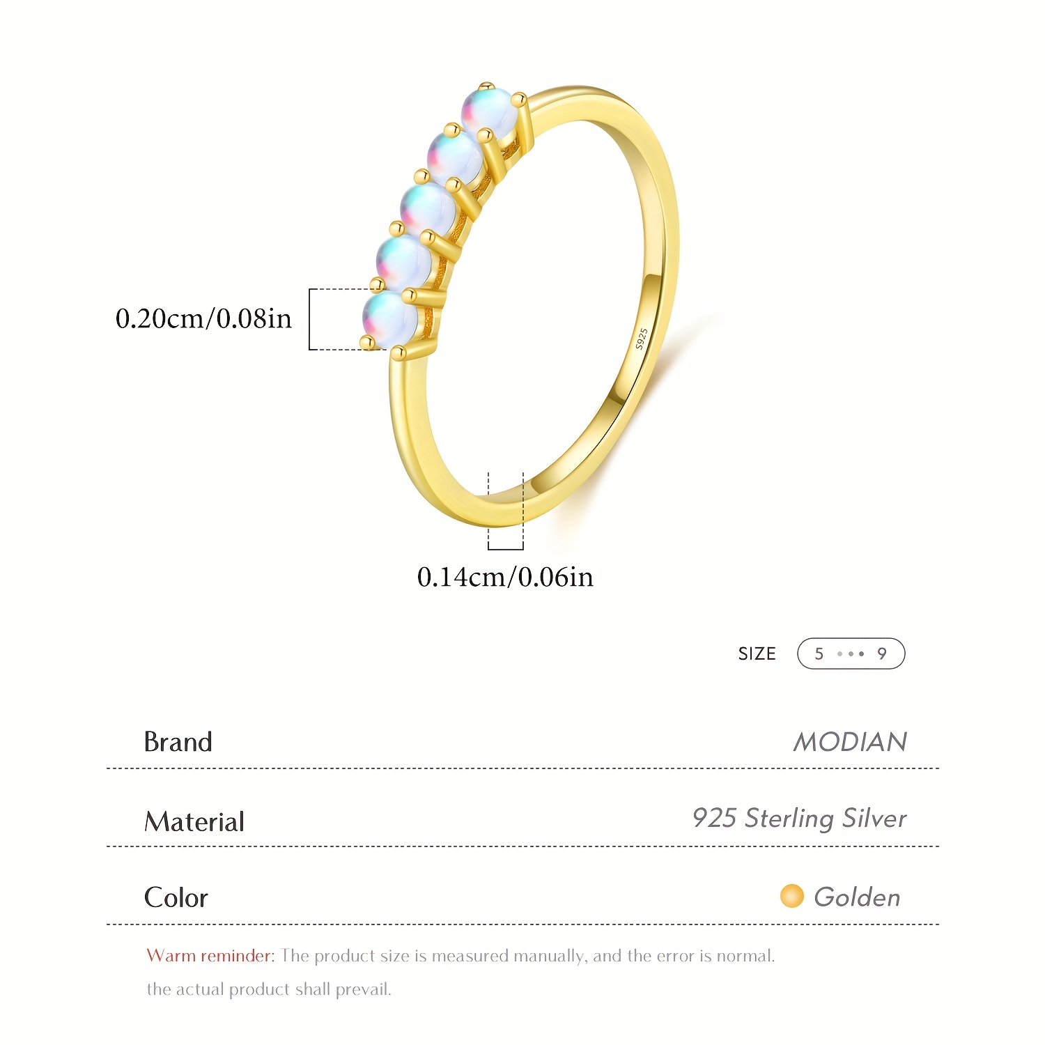 Moonstone Ring in S925 Silver Forest Style