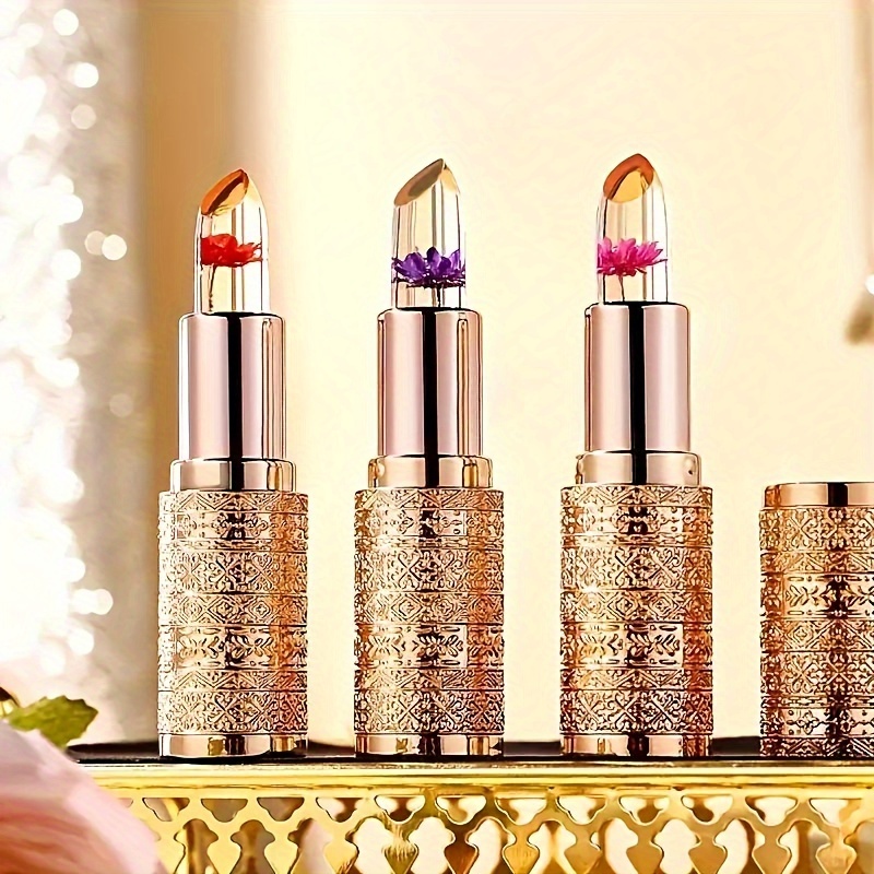 color changing lip balm moisturizing lipstick with flower long lasting hydration temperature change lip jelly lipstick details 2