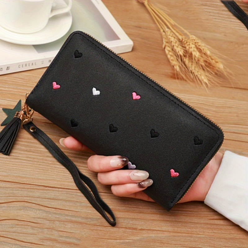 Image of New Women's Long Wallet, Fashion Minimalist Clutch With , Coin Purse, Card Holder, Zippered Id Case