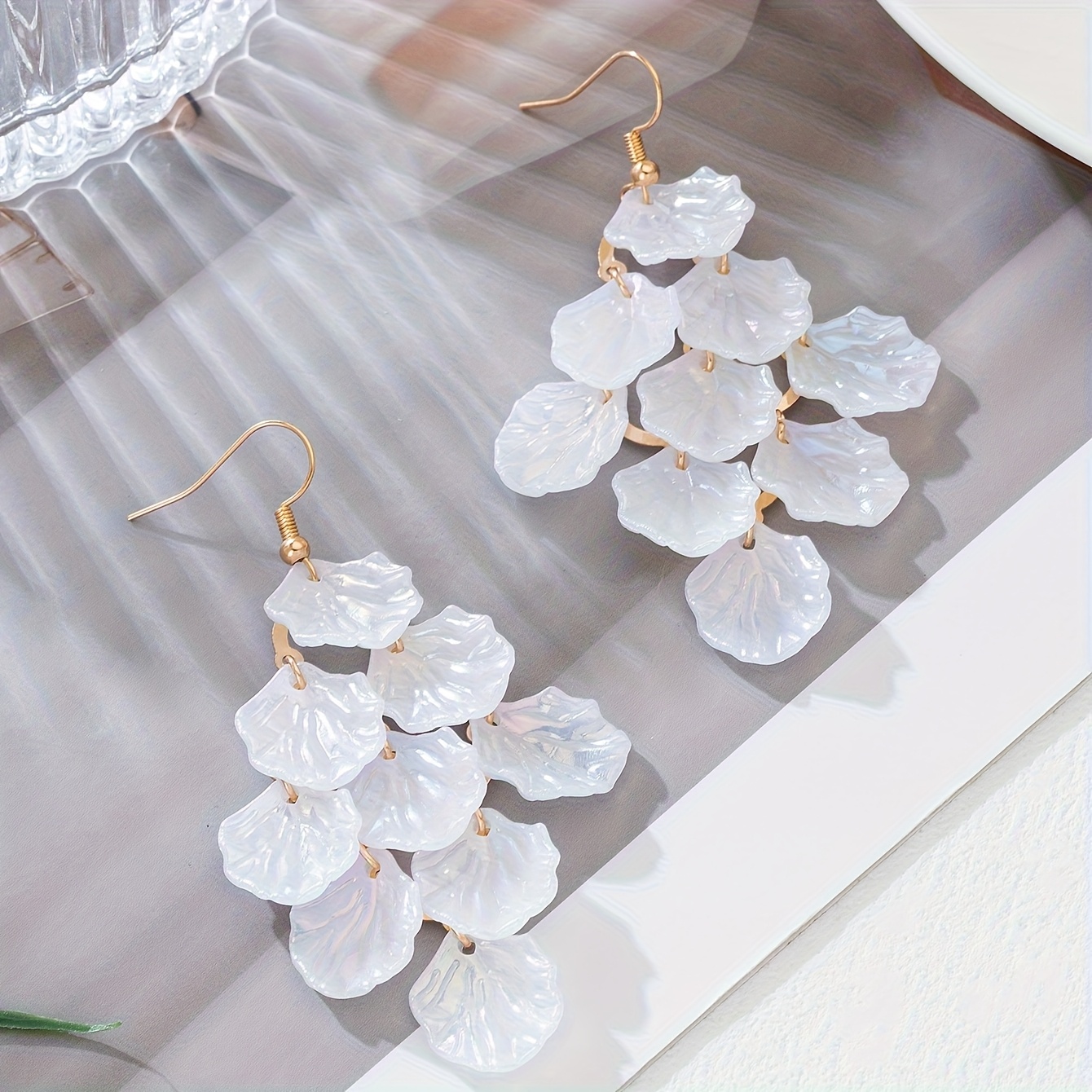 TEMU Un Par de Pendientes Largos Colgantes Florales Coloridos, Joyería Elegante y para Damas, Ideales para Fiestas, Reuniones, Viajes y Uso Diario