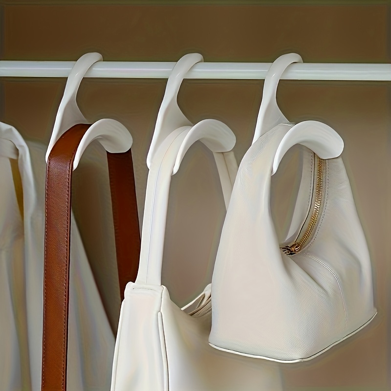 5pcs white plastic wardrobe hooks durable handbag hangers with     organizing accessories and bags ideal for retail displays