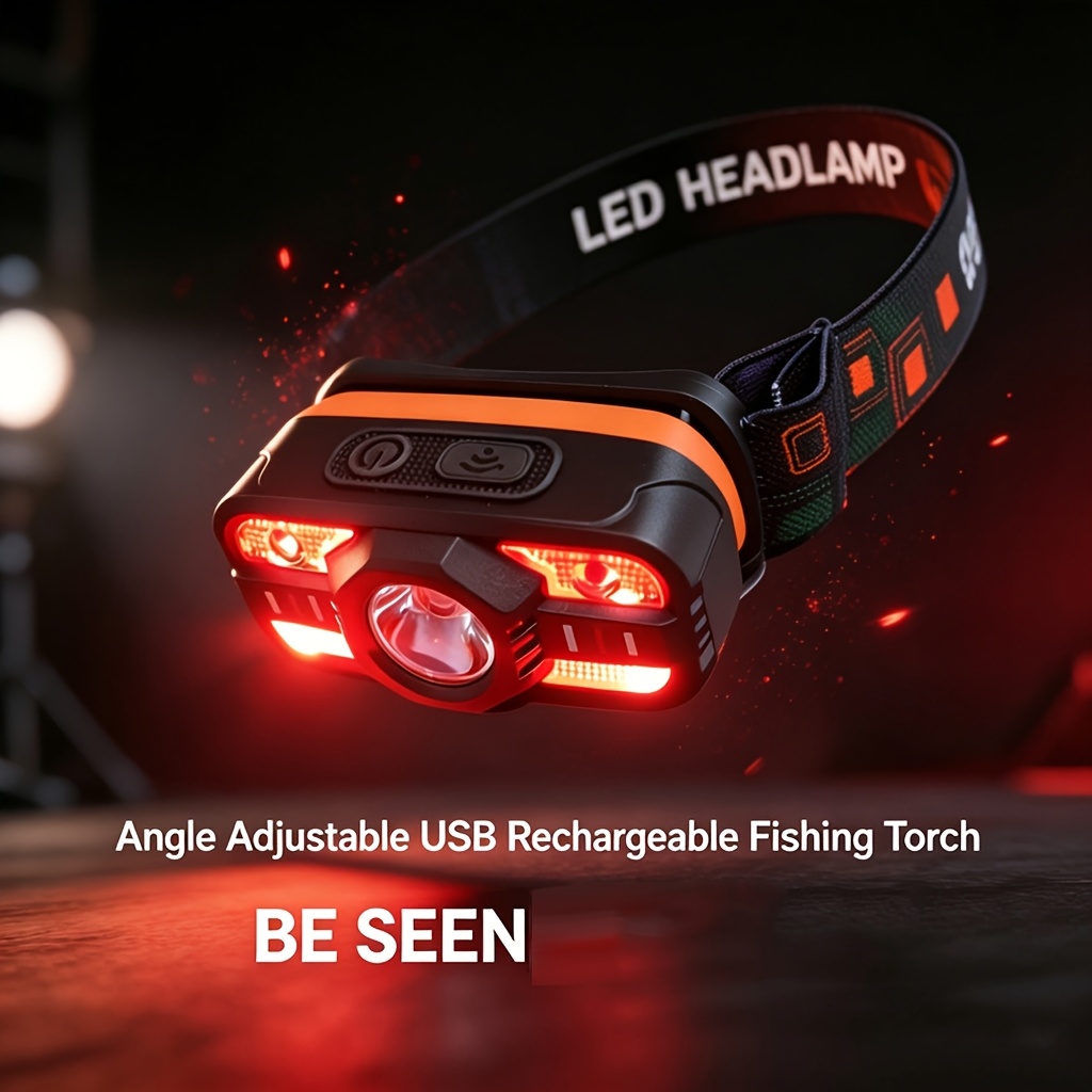 headlamp red light rechargeable sold on Temu United States