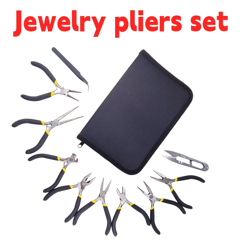 Temu – TEMU 10pcs Mini Pliers Set For Jewelry Making, Wire Cutters, Long Nose Pliers, Flat Nose Pliers, Round Nose Pliers, End Cutting Pliers, Bent Nose