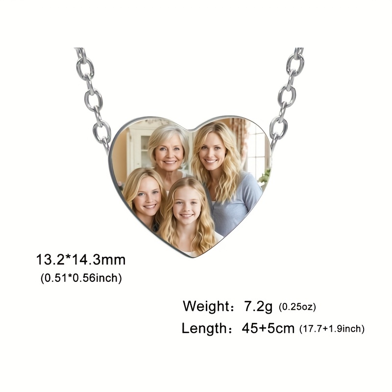 TEMU 1pz Collana Personalizzata con Foto - Pendente a Cuore con la Tua - Regalo per San Valentino, Festa del Pap�/, Anniversario per Lui/Lei - e da
