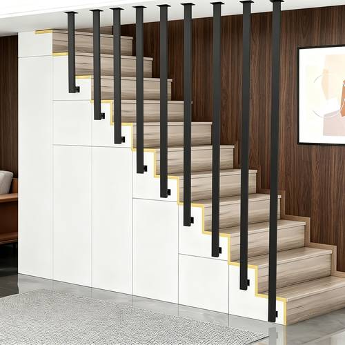 metal stair railings are sturdy durable and stylish making them an for indoor use finished with black coating blend seamlessly with any interior in a of sizes