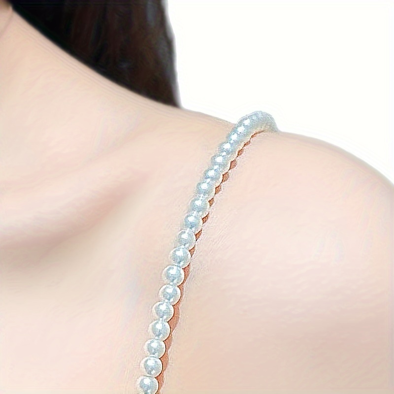 

2pcs Bra Straps Fancy Faux Pearl Decorative Hook Replacement Clips Detachable Artificial Pearls For Women Bra Tops Wedding Dress