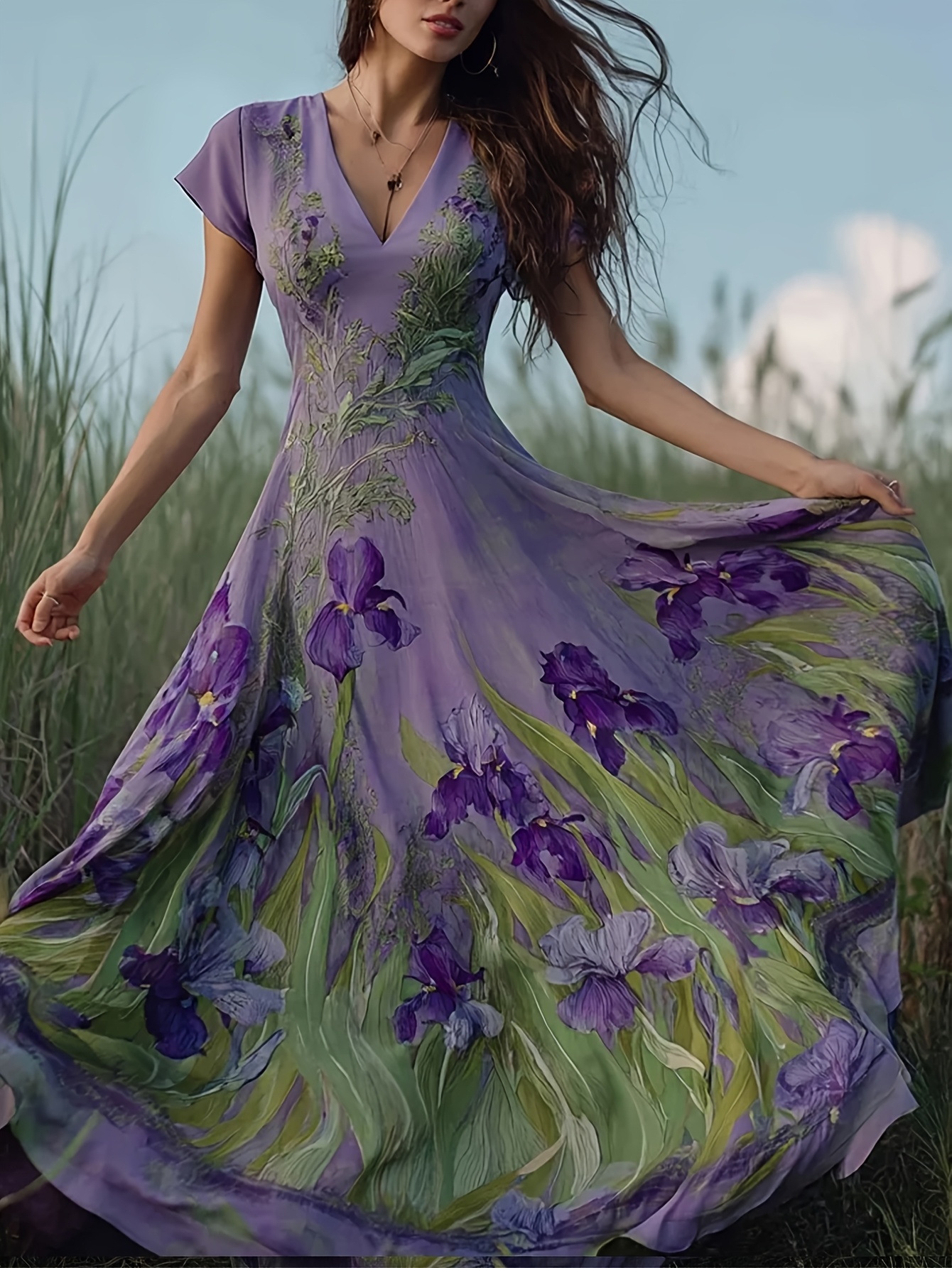 fitted lace wedding dress White Tiare Flower Gorgeous Ruffle Hawaiian Dress - Purple