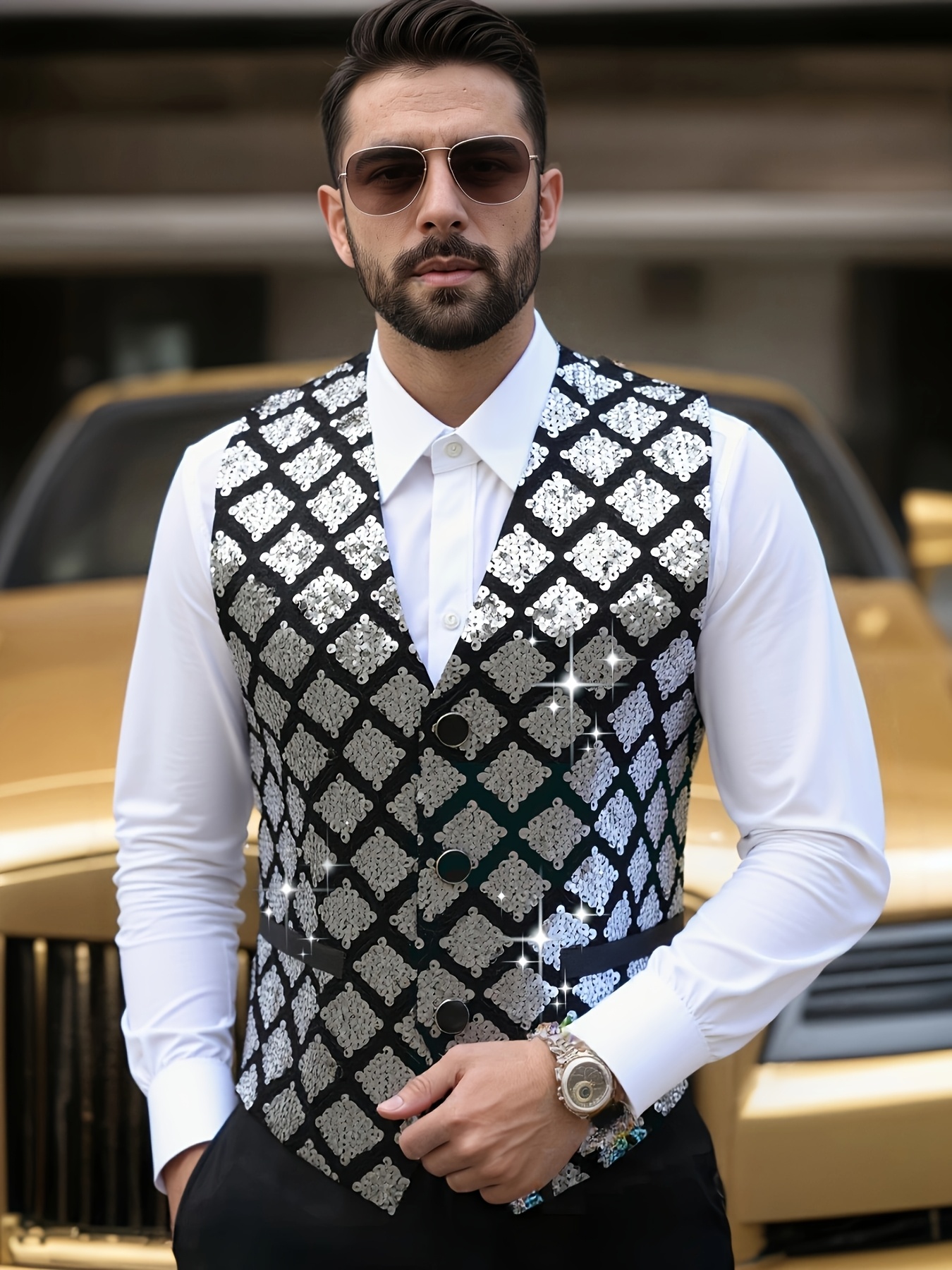 chaleco cuello ajustado hombre detalles Temu Uruguay