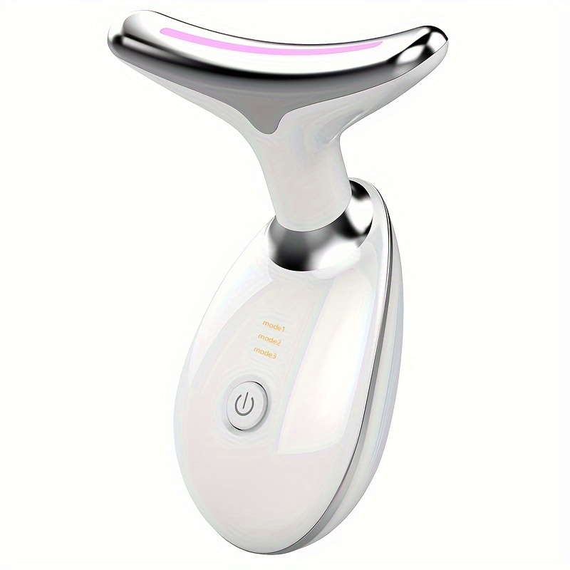 

Spring Face And Neck Massager, 3-color Led Vibrating And Heating Tool, Suitable For Men And Women, Best Gift For Holidays