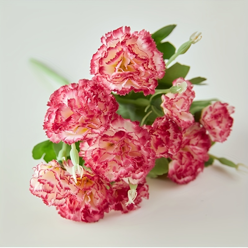 Image of 10 Head Artificial Carnations Hydrangea Bouquet Decoration Plastic Plant Suitable For Photo Props Home Decoration Bridal Wedding Bouquet Decoration