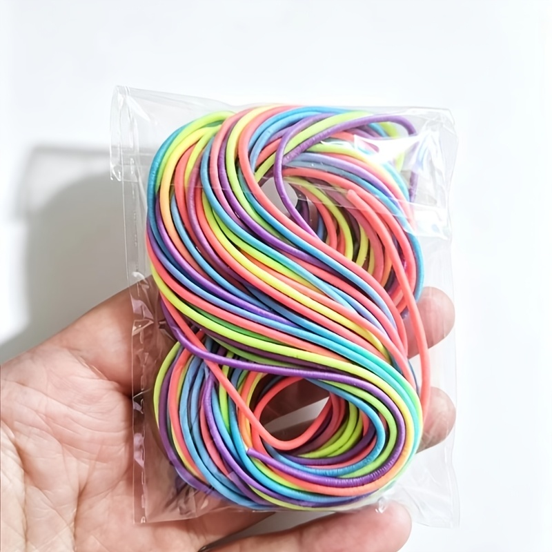 TEMU Cordón elástico de relleno de colores, 6 metros de largo y 1 mm de grosor, cordón de elasticidad. Adecuado para pulseras, collares, abalorios