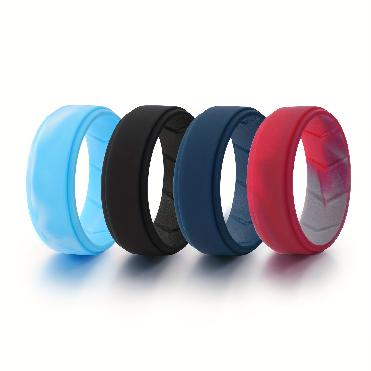 pcs silicone rings mens wedding bands Temu