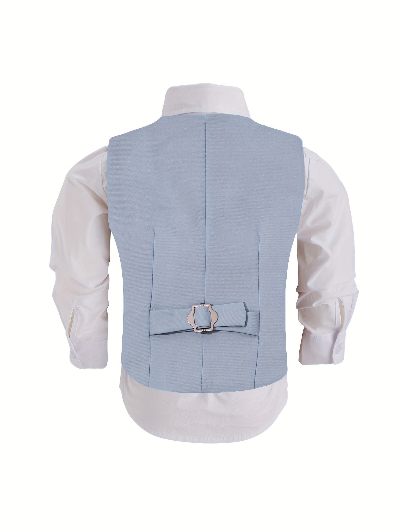 Boys' 3pcs Suit Vest Set - Elegant Blue, White & Black, Includes Jacket, Pants & Bow Tie - Perfect for Birthday Parties, Performances & Formal Event - Image 7