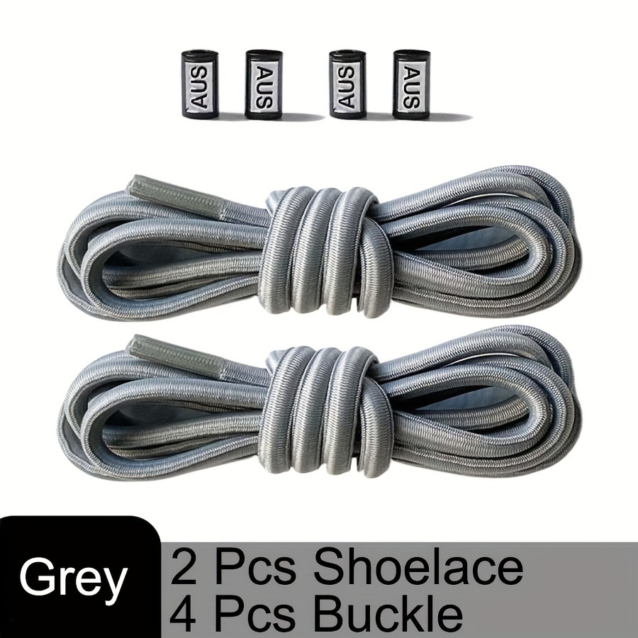 1 Pair No-tie Elastic Shoelaces With Metal Buckles - Lightweight, Solid Color, , Easy To Clean - Free Tie Lazy Shoelaces