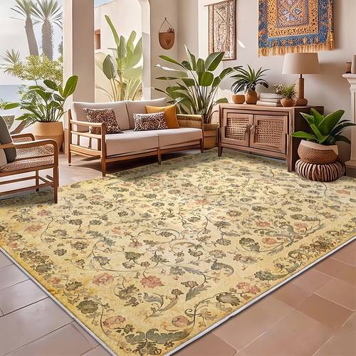 home decor living room velvet carpet 850g art beige brown round ring large carpet beige base round texture living room mat suitable for living room bedroom study garden balcony store