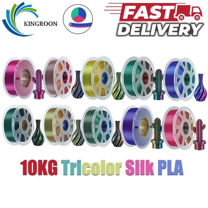 Kingroon 10kg Pla Plus Rainbow 3d Printer Filament 1.75mm 100% No Bubble Fdm 3d Printer Materials For 3d Printer