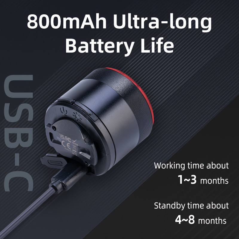 Ultra-Heldere Slimme Rem Achterlicht met Intelligente Sensoren - USB Oplaadbaar, Hoge Lumen Dagelijkse Stroboscoop & Kleurrijke Effecten voor Mountainbikes, Duurzaam PC Materiaal, Zadelpen Montage, 220° Breedhoek Dekking, Sterke Lichtdoorbrenging, Fietsveiligheidsaccessoire, Modern Fietsaccessoire, Hoogwaardige Lens